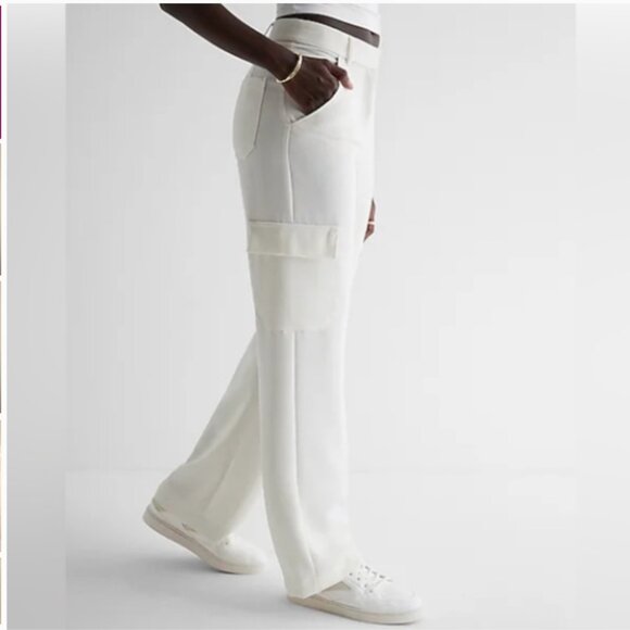 Express High Waisted Cargo Trouser Pant size 10 L - Picture 1 of 15